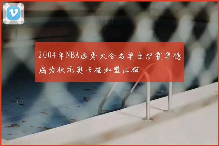 2004年NBA选秀大会名单出炉霍华德成为状元奥卡福加盟山猫